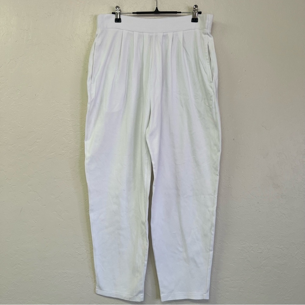 Vintage 90s IB Diffusion Soft 100% Cotton High Waist Pleat Taper Pants Sz L GVC‎